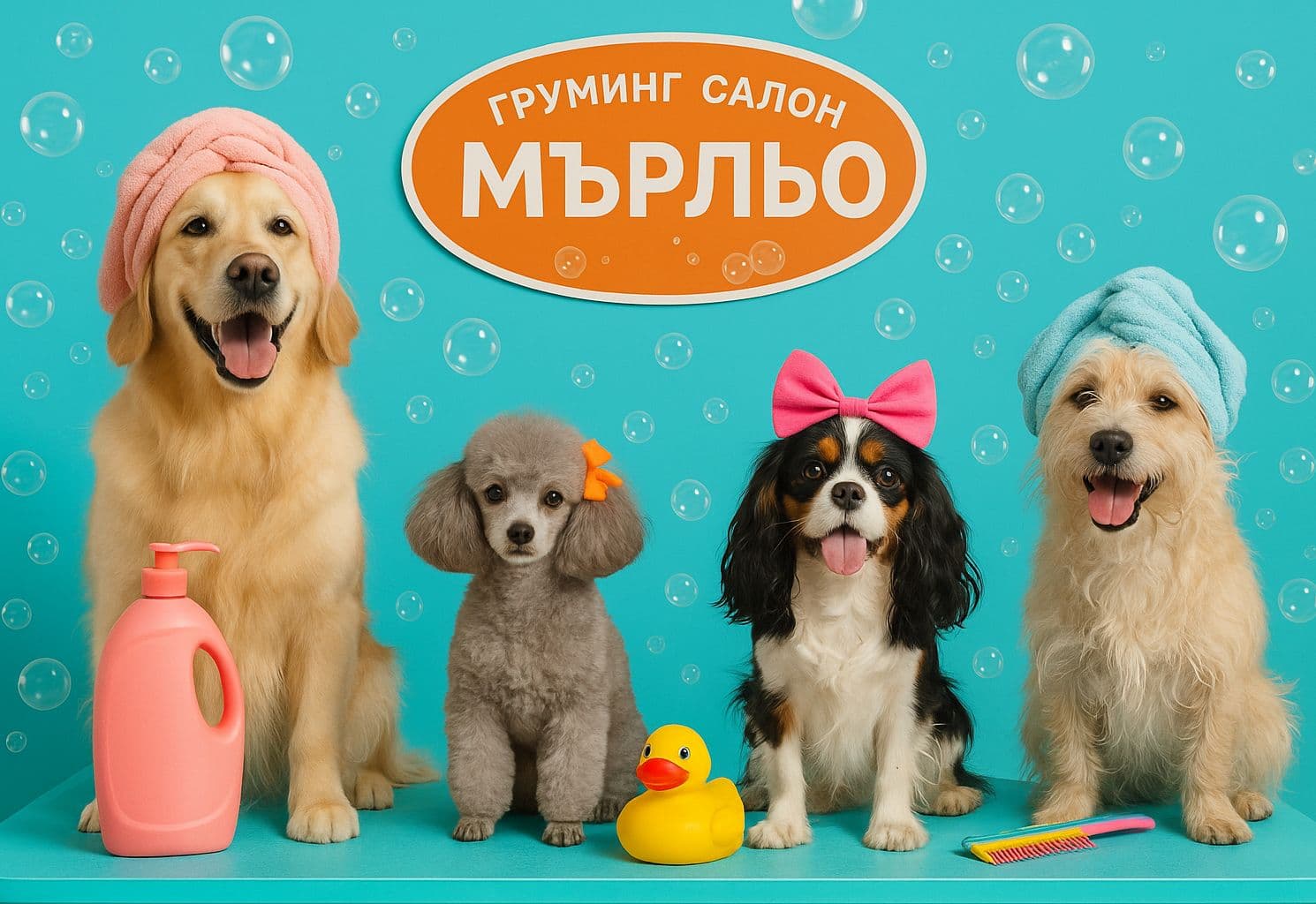 Банер на Груминг салон Мърльо