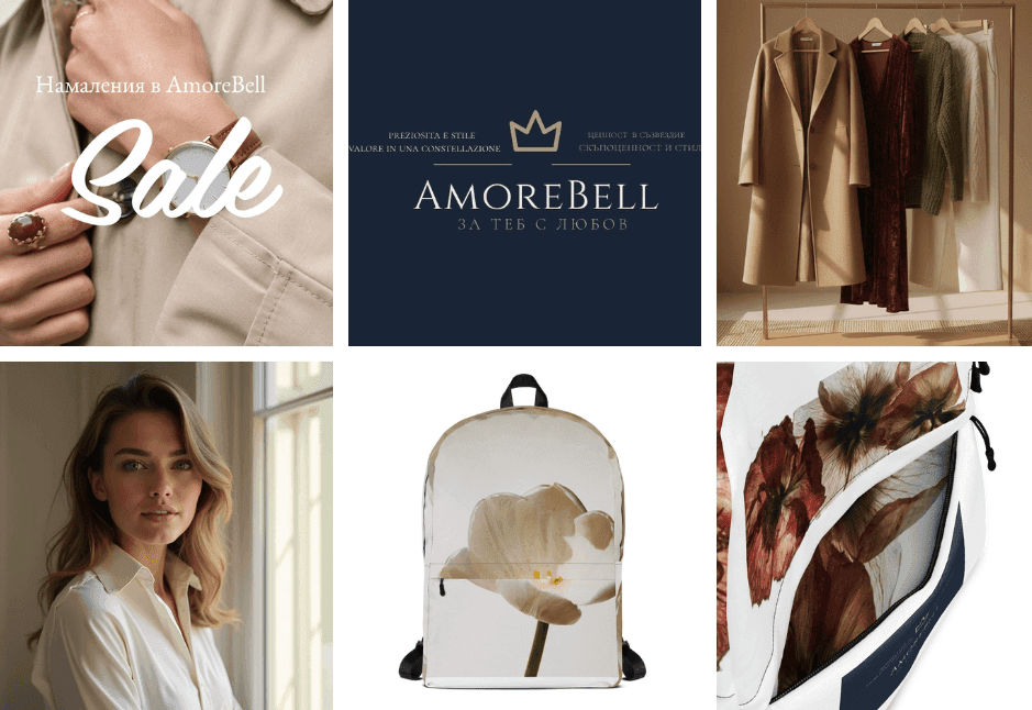 Банер на Дизайнерски персонални завивки и дрехи AmoreBell